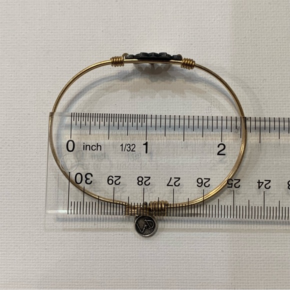 Luca + Danni Lotus Flower Bangle Bracelet Mixed Metal Silver and Brass - Picture 3 of 12